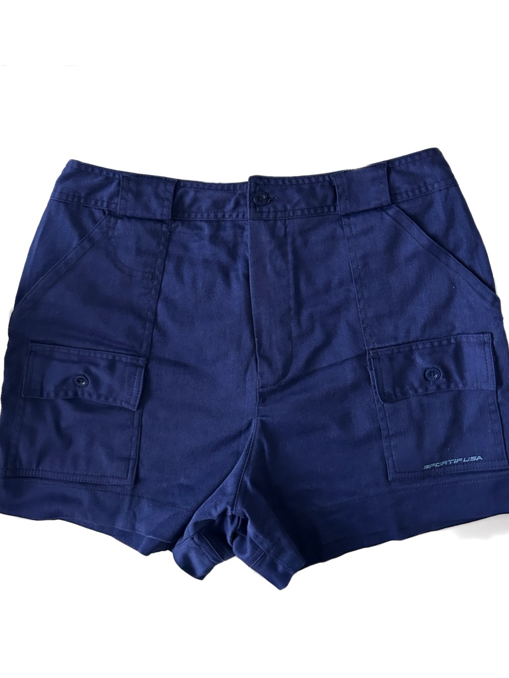 SPORTIF USA Vintage Shorts 70s 80s Preppy Sailing Boating 6 Pocket Outdoor Blue